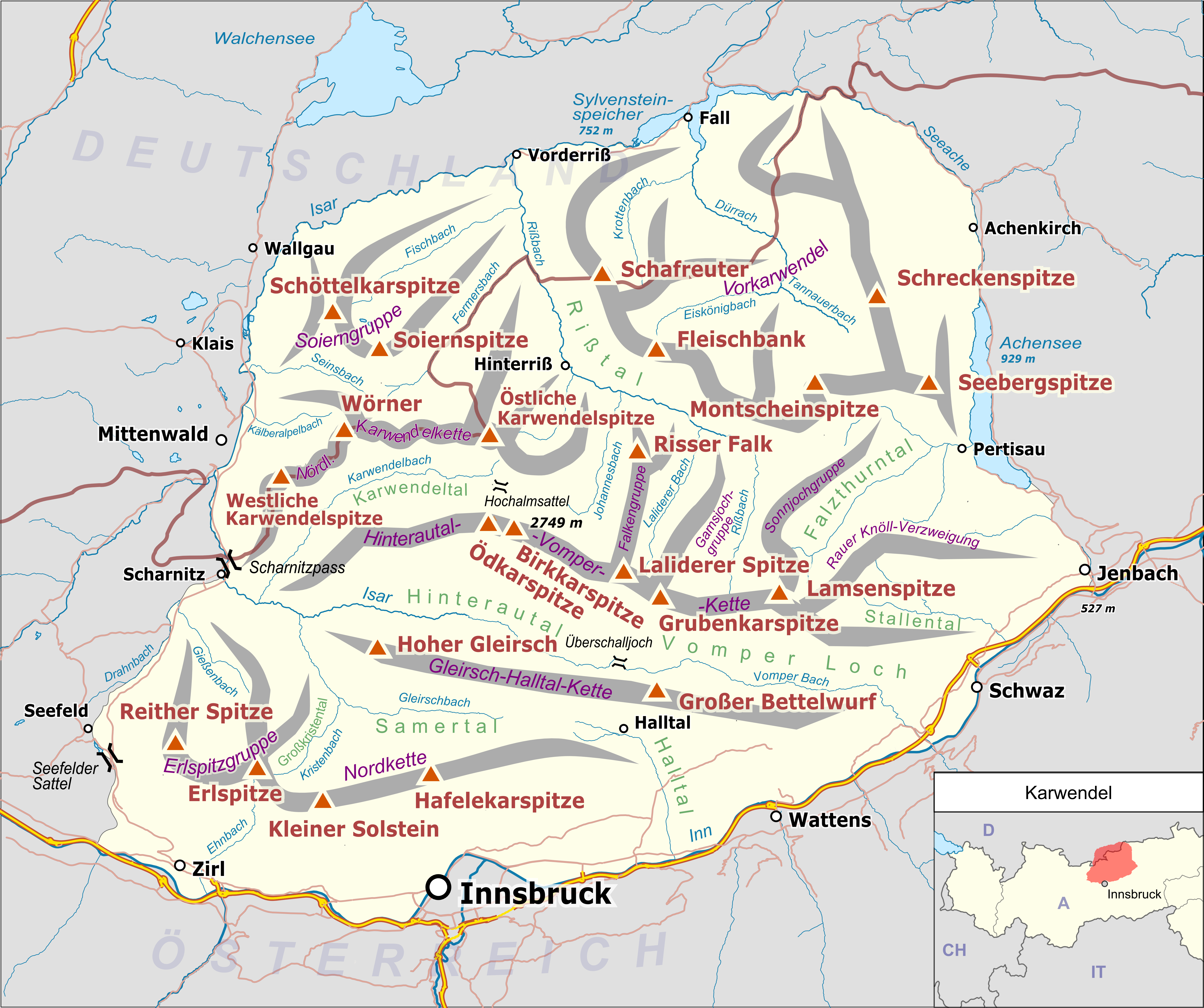 Karte vom Karwendel Karte