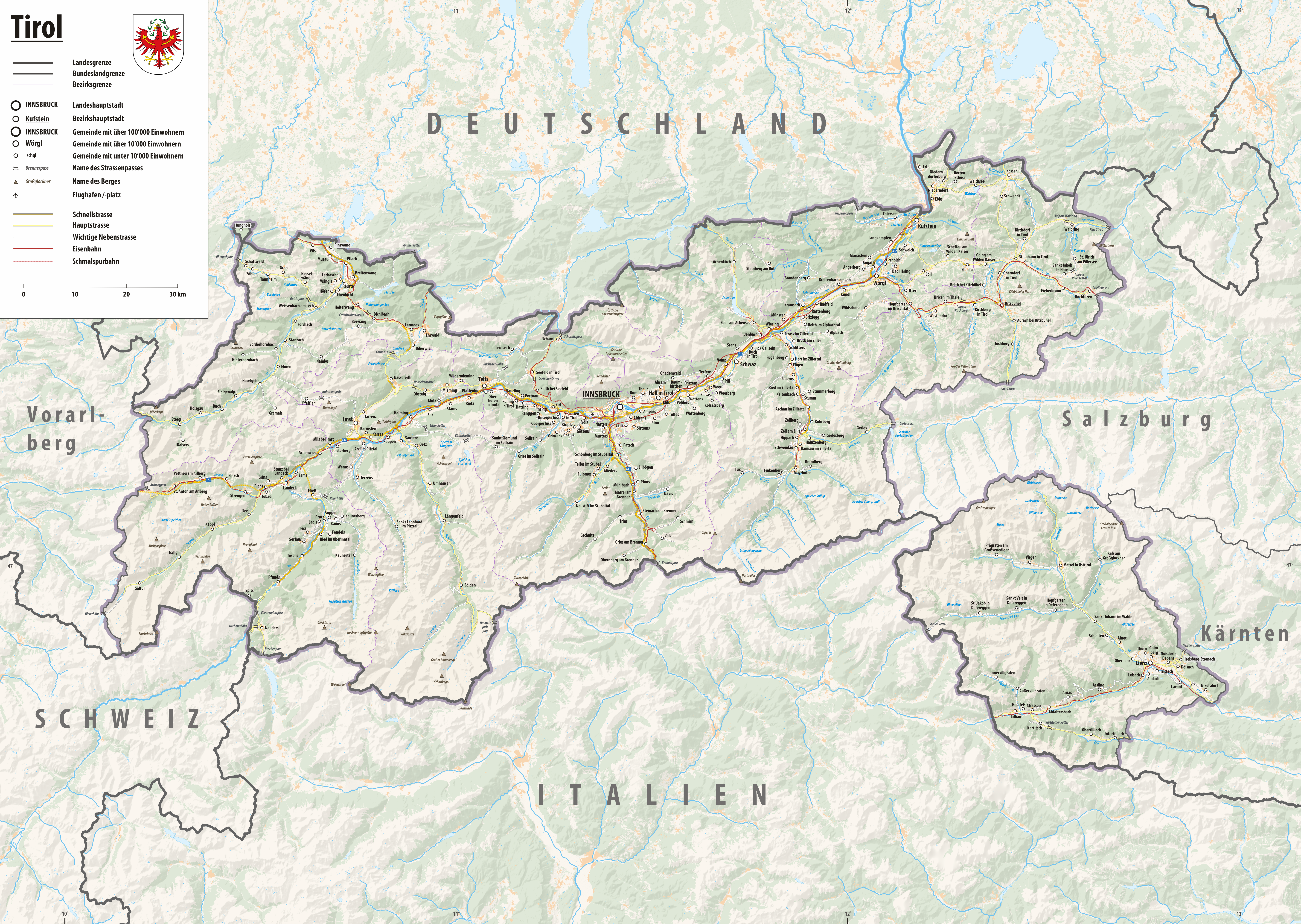 Karte von Tirol Karte