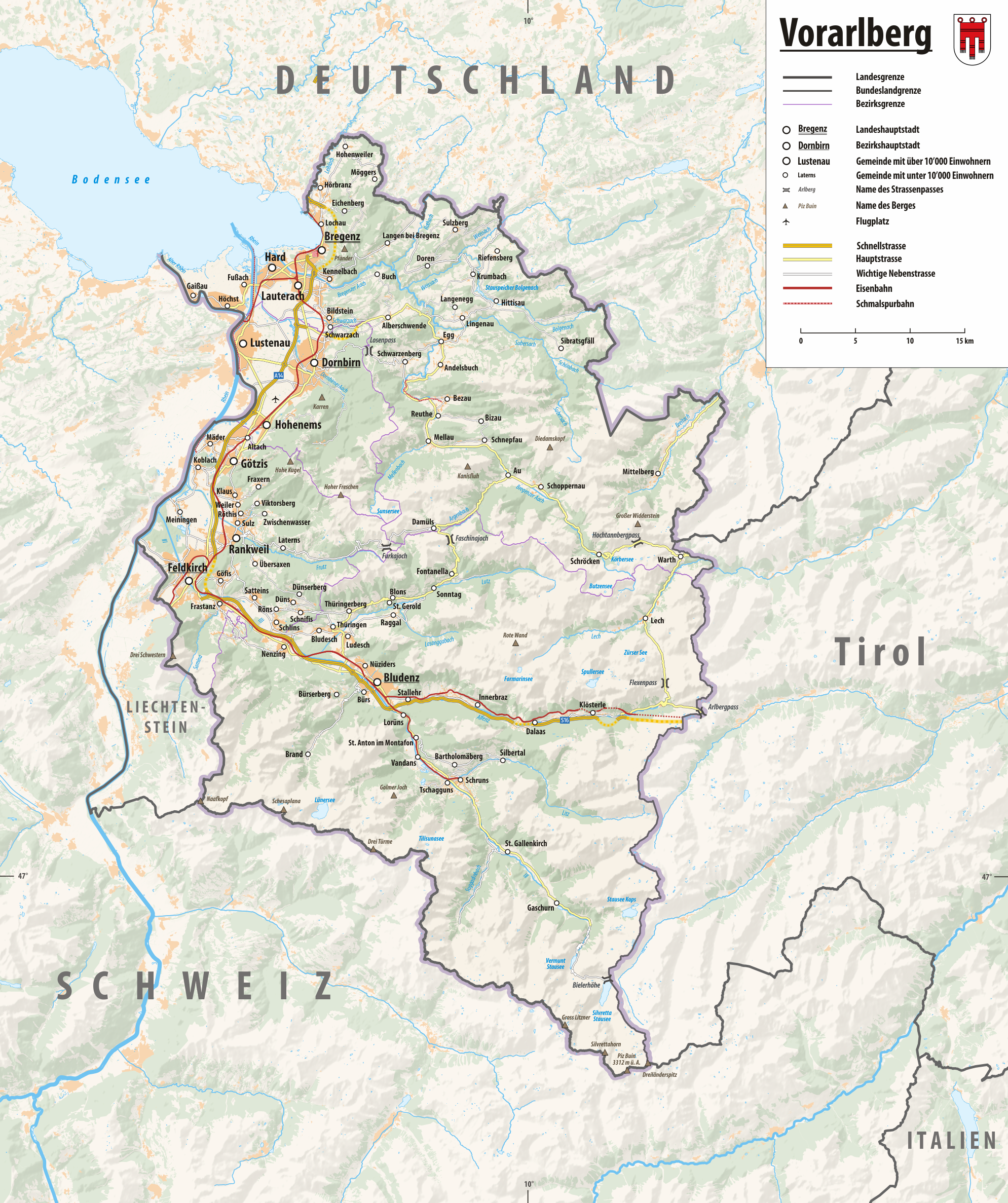 Karte von Vorarlberg Karte
